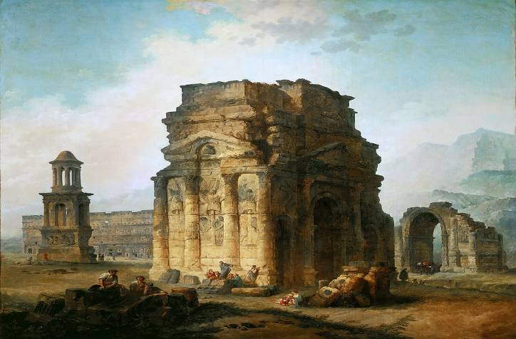 Робер, Юбер (Париж 1733-1808) -- Триумфальная арка и театр в Оранже. ча��ть 1 Лувр